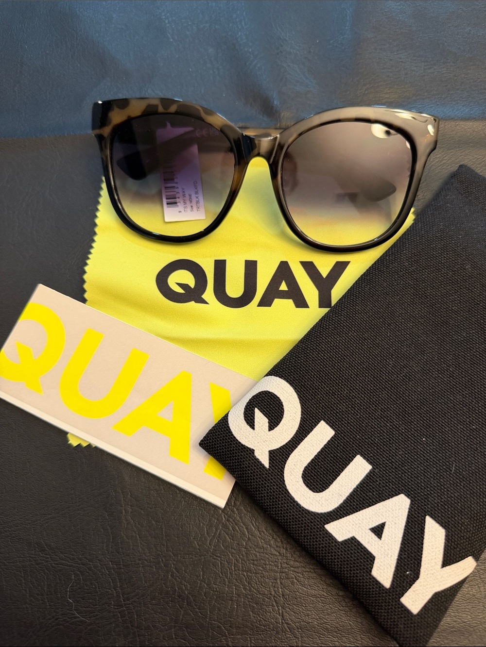 Quay Australia Tortoiseshell Cat Eye Sunglasses with Brown Gradient Lenses